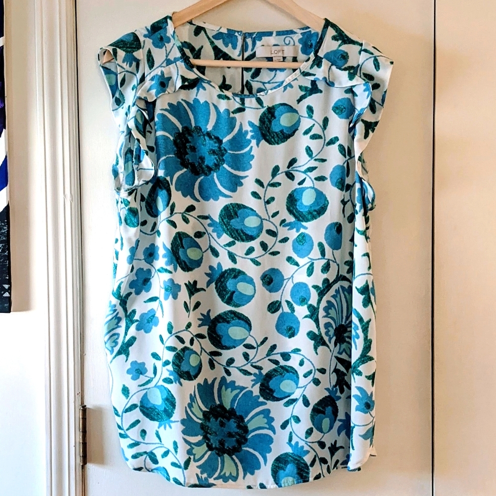 Loft Blue Floral Top